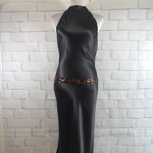 Vera Wang Chocolate Brown Halter Dress